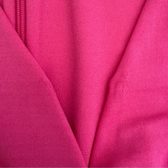 Micheal Kors Collection bright Pink fit & flare draped plunge neck Midi Dress 0 - Picture 9 of 16